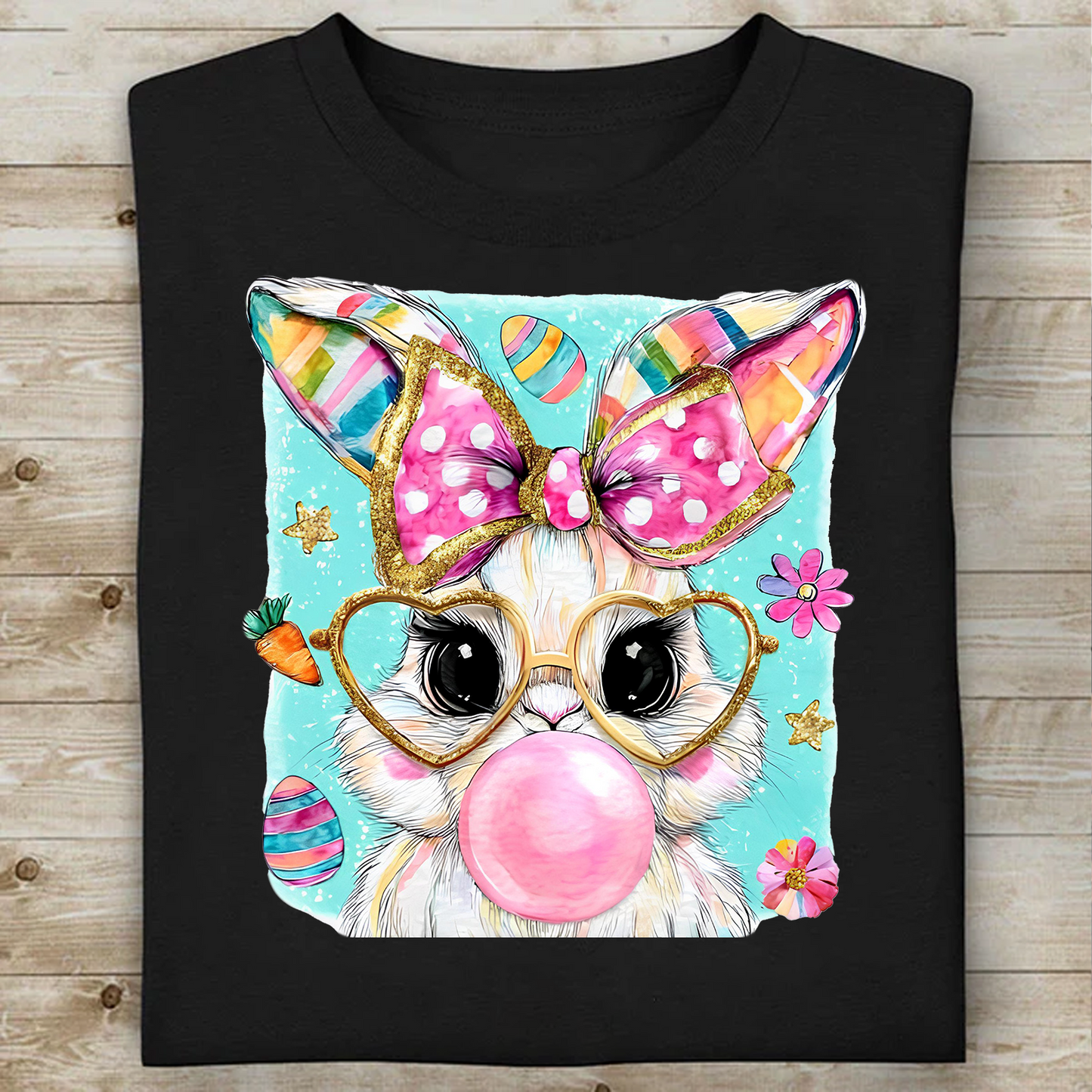 Easter Bunny - Bunny Blowing Bubblegum Dark Shirt | Easter Day T-Shirt 684446