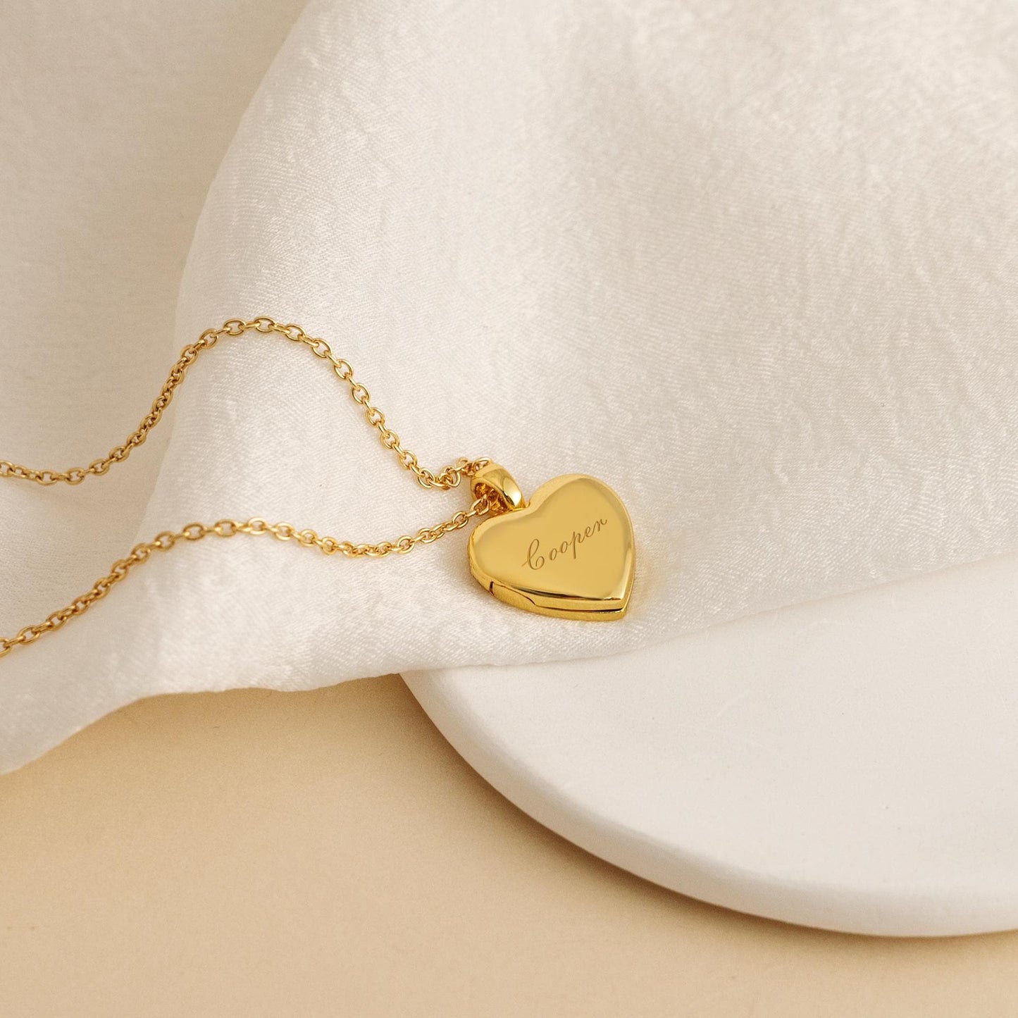 Personalized Heart Locket Necklace, Custom Photo Love Locket With Engraving, Memorial Anniversary Gift 685537 WFD