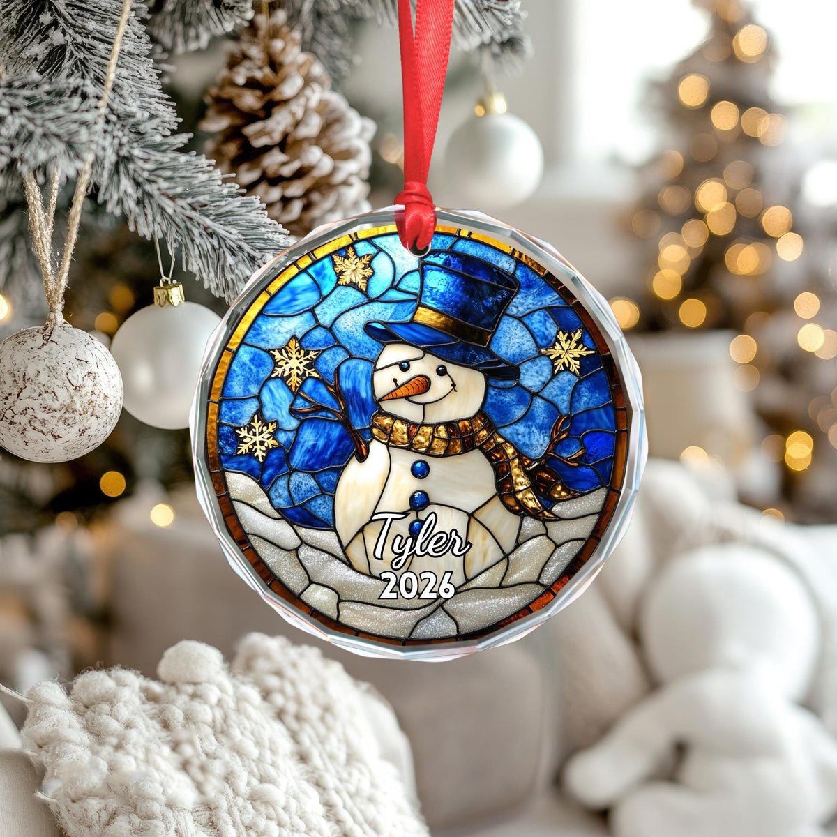 Personalized Christmas Glass Ornament, Custom Name Holiday Keepsake, Family Christmas Gift 686447 WFD
