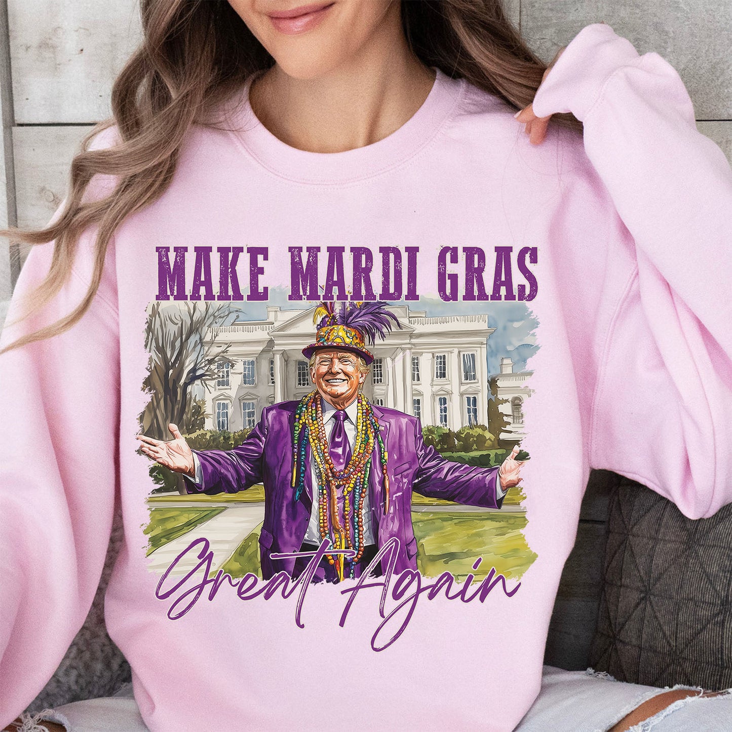 Trump Mardi Gras Shirt, Make Mardi Gras Great Again, Funny Trump Mardi Gras Sweatshirt 682008 - GOP
