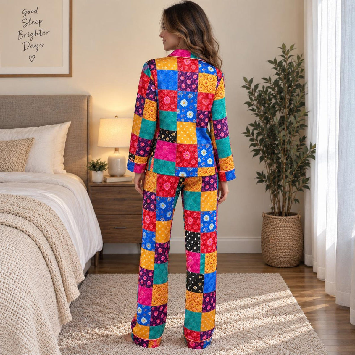 Dolly Coat Of Many Colors Pajamas, Dolly Parton Satin PJ Set, Country Music Holiday Sleepwear 686309