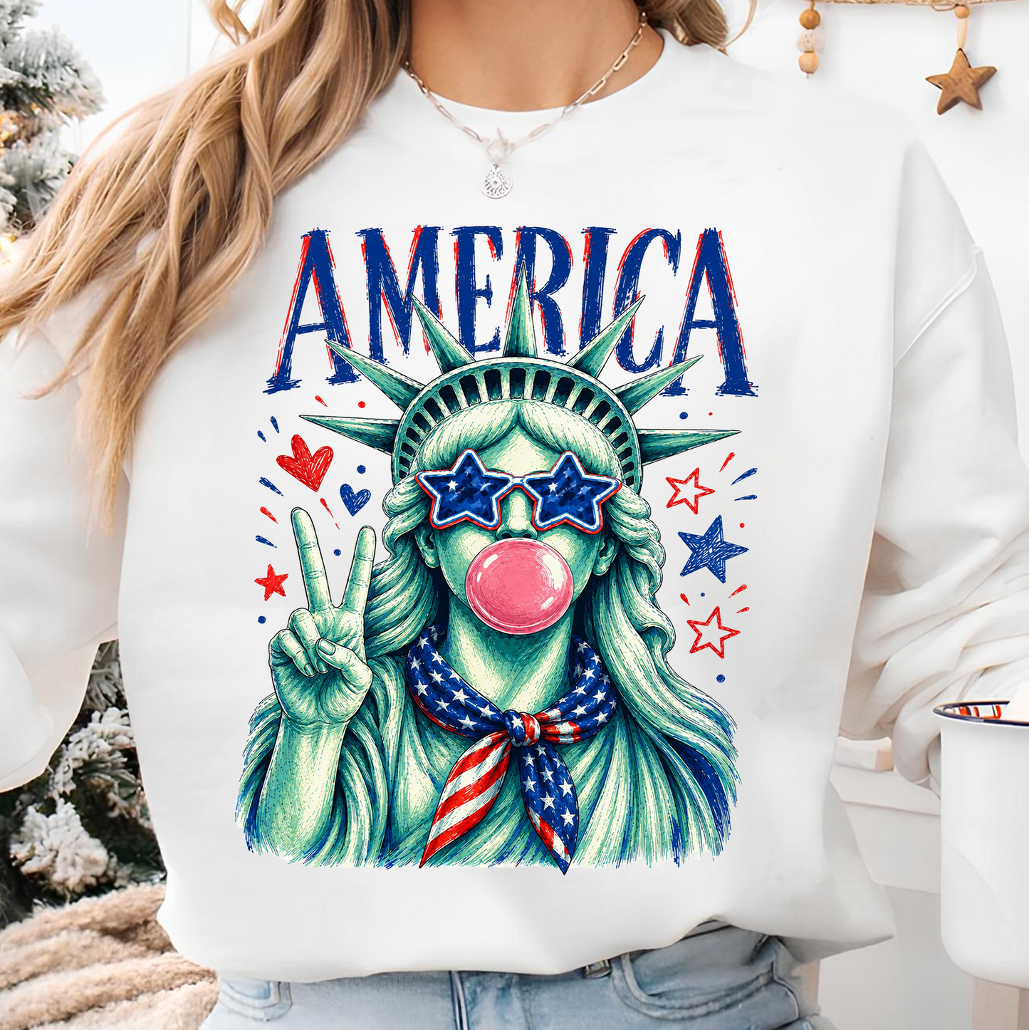 USA 250th Anniversary Bright Shirt, Vintage Preppy Statue Of Liberty Tee, Patriotic 4th Of July Gift 685337