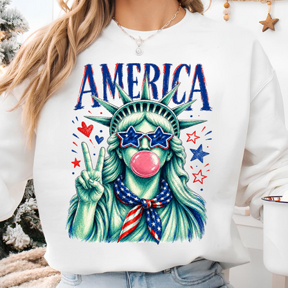 USA 250th Anniversary Bright Shirt, Vintage Preppy Statue Of Liberty Tee, Patriotic 4th Of July Gift 685337