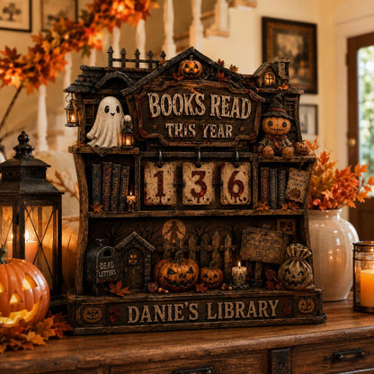 Personalized Witchy Books Read Tracker, Custom Name Halloween Library Decor, Book Lover Gift 685663