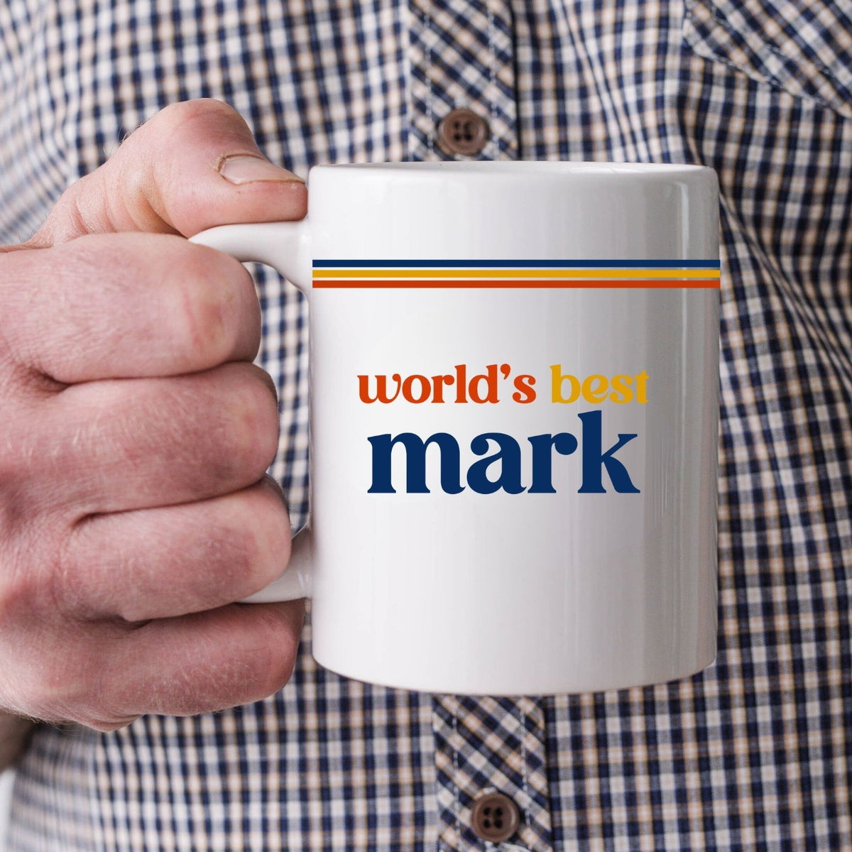 World's Best Dad | Custom Retro 70s Coffee Mug | Personalized Ceramic Mug | Custom Dad Gift 683881