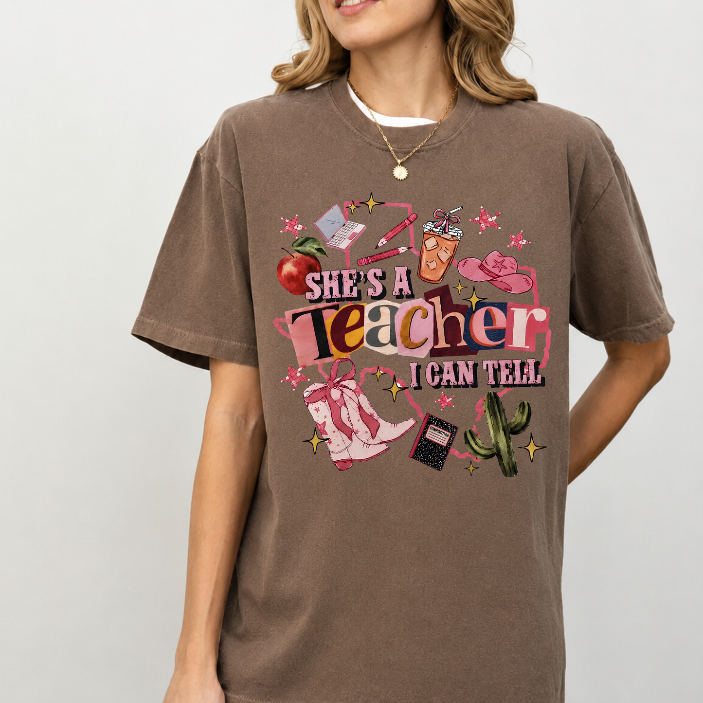 She's A Teacher I Can Tell Comfort Colors Shirt, Back to School Tee, Teacher Appreciation Gift 685560