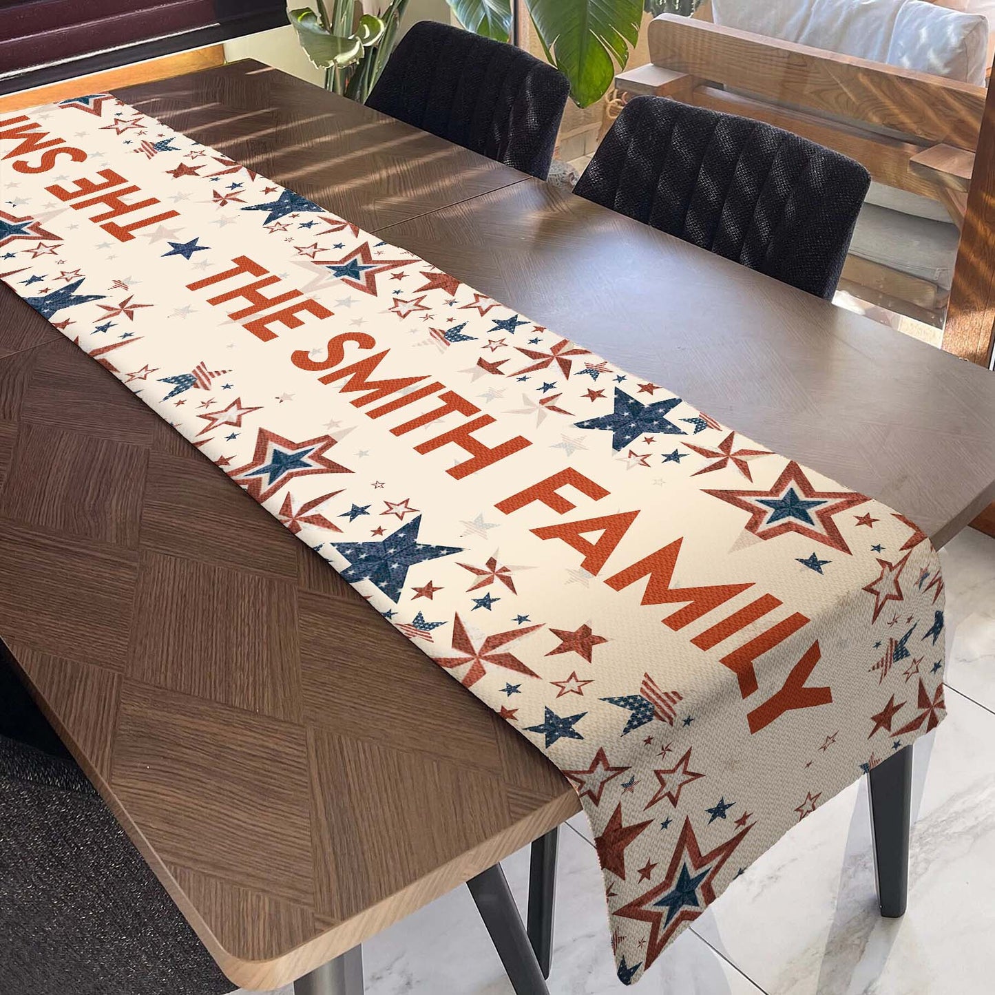 Personalized Custom Text Table Runner | 4th Of July Table Runner For Kitchen 682328