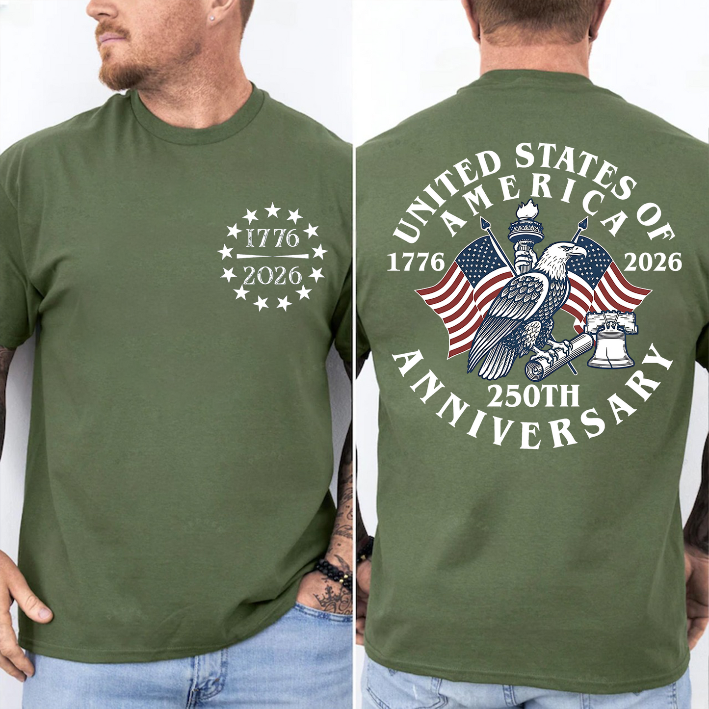 America 250th Anniversary Pocket & Back Dark Shirt, 1776–2026 Patriotic Flag Tee, 4th Of July Gift 685348