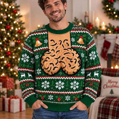 Personalized Jingle Balls Christmas AOP Sweatshirt, Funny Ugly Sweater Gift 686469 WFD