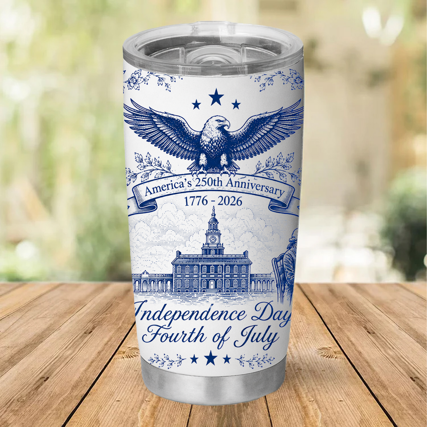 USA 250 Years Anniversary Curved Tumbler | Patriotic Semiquincentennial 1776-2026 20oz Tumbler 685035