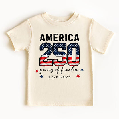 America 250 Years Of Freedom Kid Shirt, USA 250th Anniversary Tee, Patriotic 4th Of July Shirt 685200