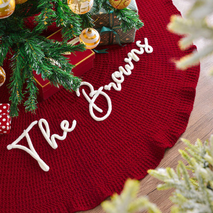 Personalized Knit Christmas Tree Skirt, Custom Embroidered Family Name Christmas Decor 686234 WFD