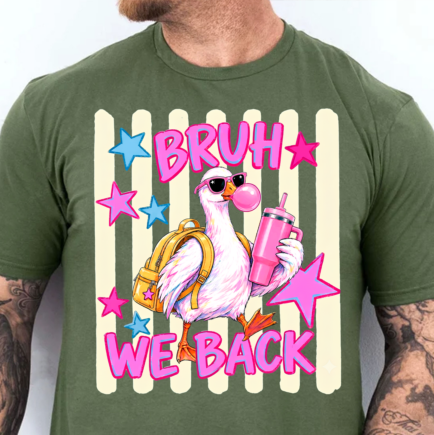 Bruh We Back Shirt, Funny Goose With Backpack Tee, Back To School Shirt 685727