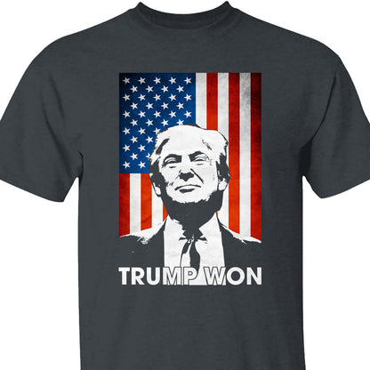 Trump Won 2024, Trump Winning Election Shirt, Trump 47th President Shirt Dark T1712 - GOP