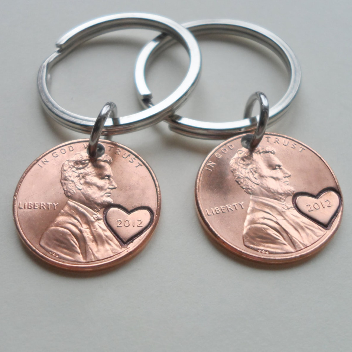 Personalized Anniversary Year Penny Keychain, Custom Name & Date Keychain, Gift For Couples 686683 WFD