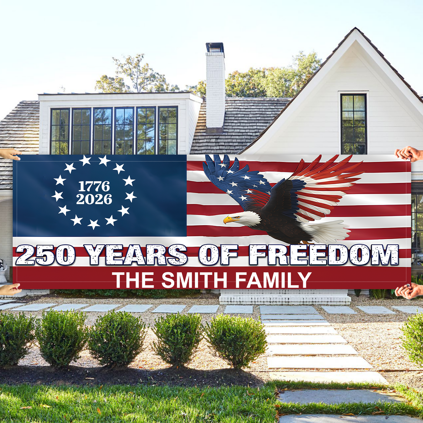 Personalized 250 Years Of Freedom USA Flag | Patriotic 1776–2026 Banner 684542