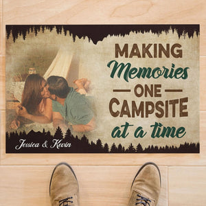 Camping Partners For Life Personalized Couples Anniversary Photo Doormats C582