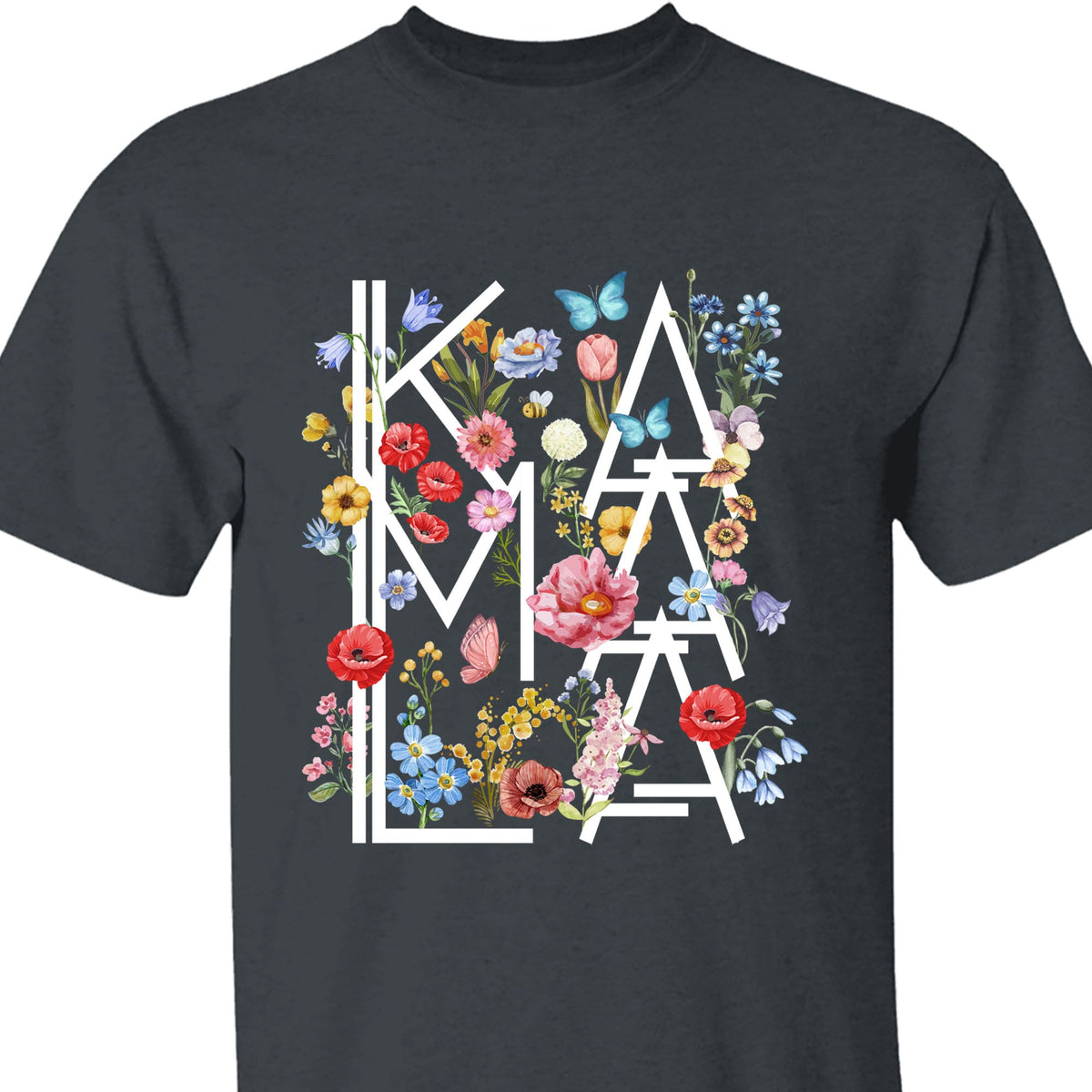 Florals Kamala Shirt | Kamala Harris 2024 Shirt | Democrat Shirt Dark T1512 - KH2