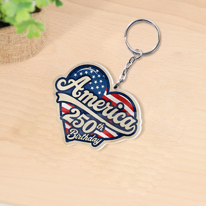 America 250 Years Anniversary Acrylic Keychain | 1776–2026 America 250 Celebration Gift 684517