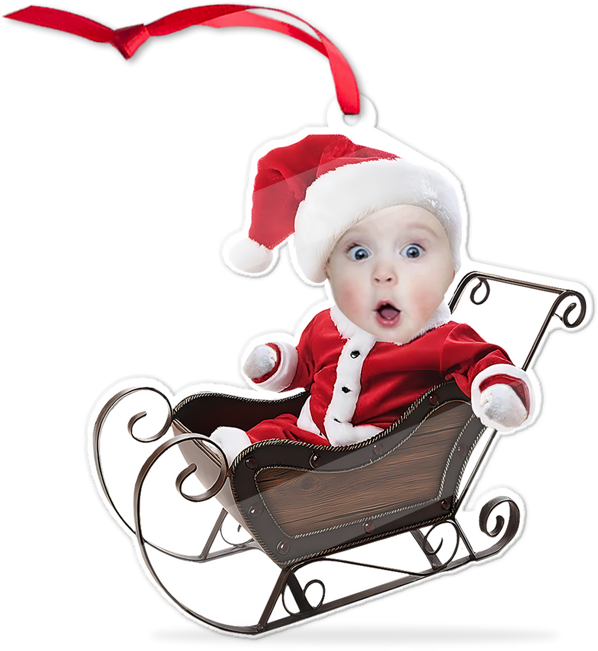Personalized Baby's First Christmas Acrylic Ornament, Custom Photo Baby Keepsake Gift 686624
