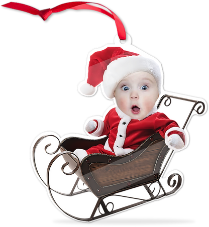Personalized Baby's First Christmas Acrylic Ornament, Custom Photo Baby Keepsake Gift 686624
