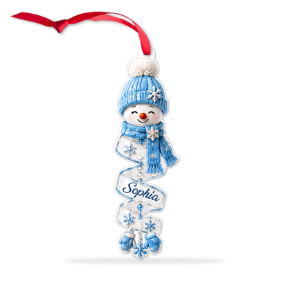 Personalized Christmas Snowman Spiral Acrylic Ornament, Custom Name Christmas Ornament, Gift For Family 686167