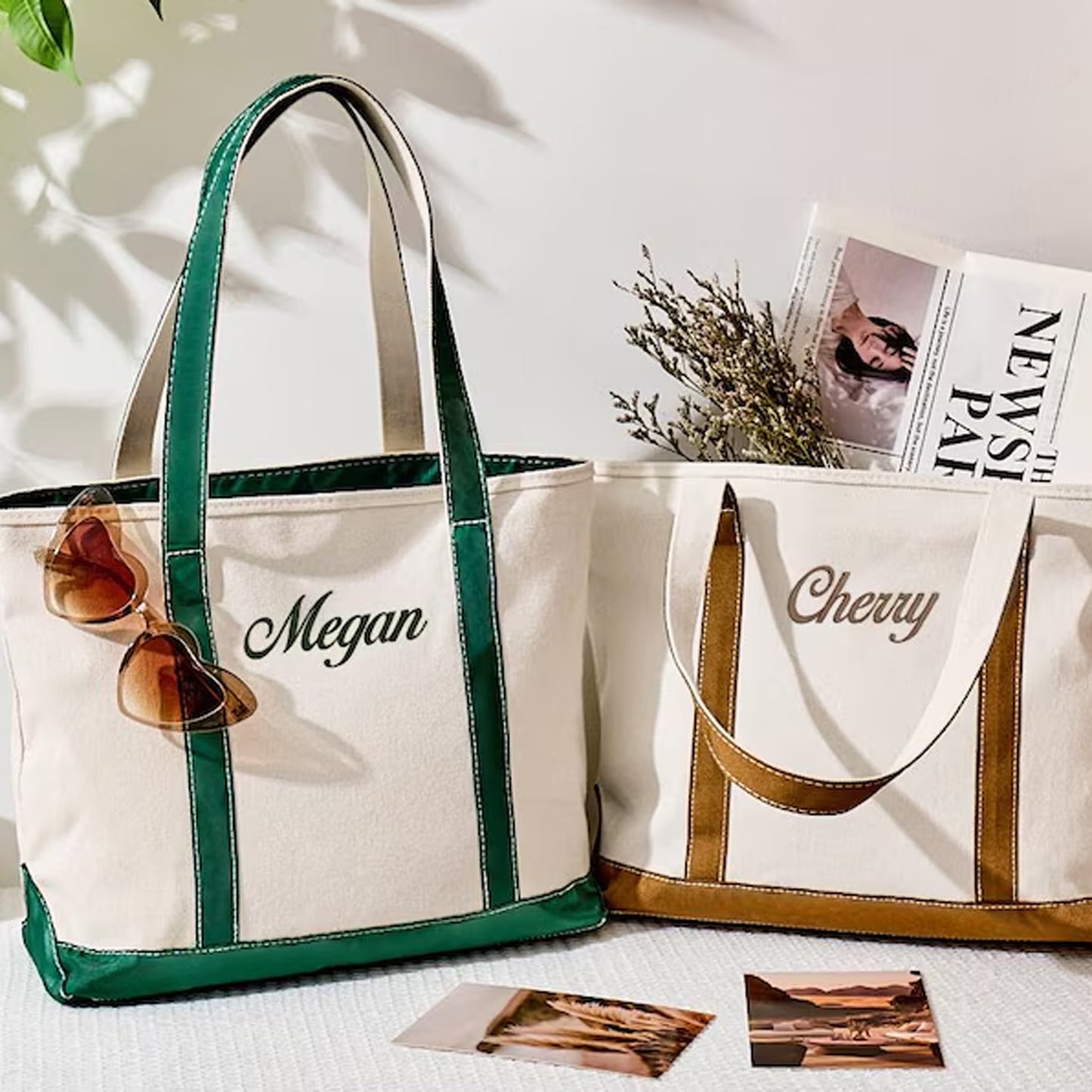 Custom Embroidered Canvas Tote Bag with Name, Bridesmaid Gift Tote, Personalized Bachelorette Gift Bag 684833