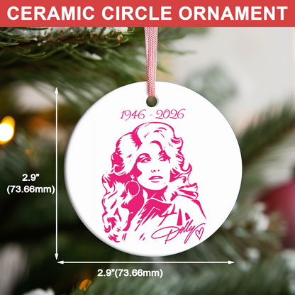 1946-2026 Dolly Parton Memorial Ceramic Ornament, Country Legend Tribute Christmas Gift 686141