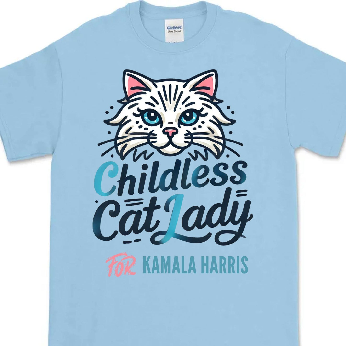 Childless Cat Lady For Kamala Shirt | Kamala Harris 2024 Shirt | Democrat Shirt Bright T1415 - KH2
