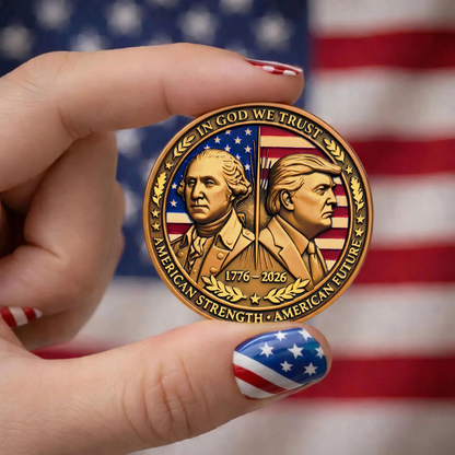 In God We Trust Commemorative Coin, Trump & Washington 250th Anniversary Coin 685794
