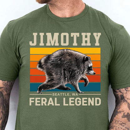 Retro Jimothy Raccoon Seattle Feral Legend Dark Shirt, Funny Raccoon Tee 685684