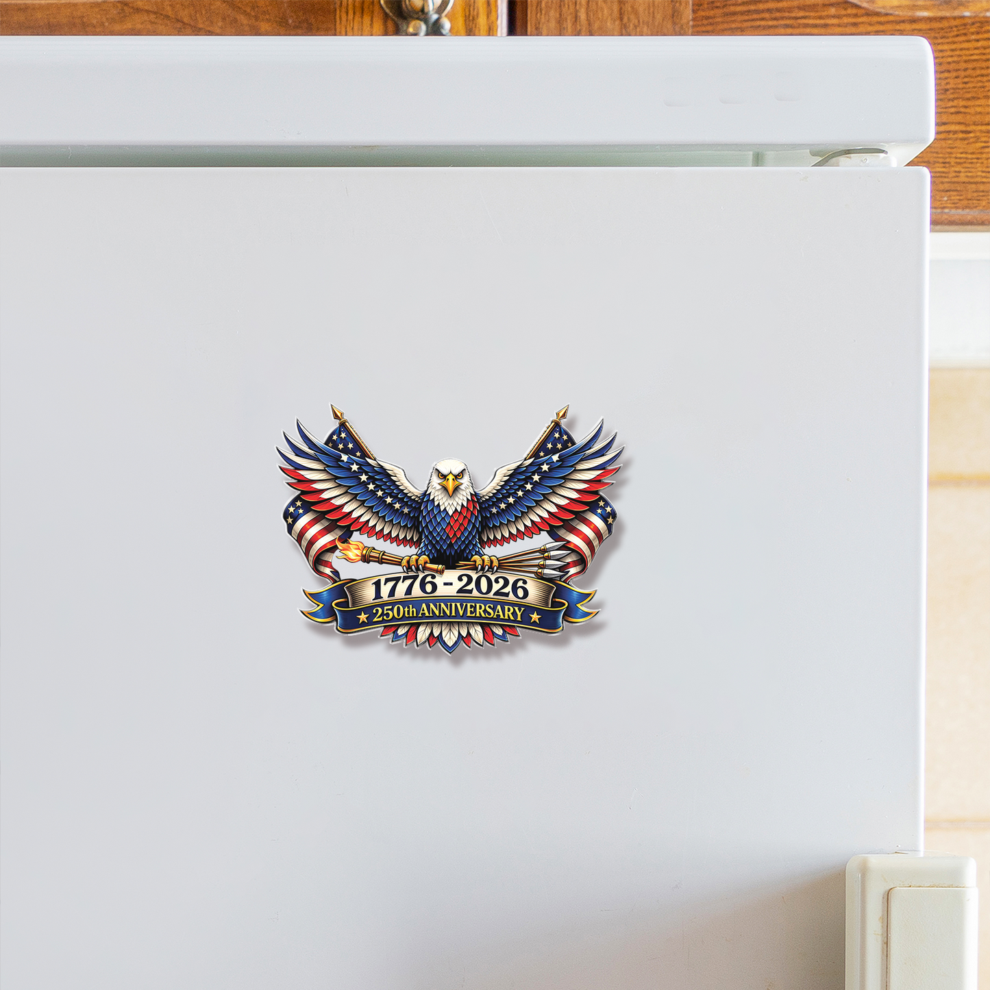 America 250 Years Anniversary Fridge Magnet | Patriotic 1776–2026 Semiquincentennial Eagle Decor 684629