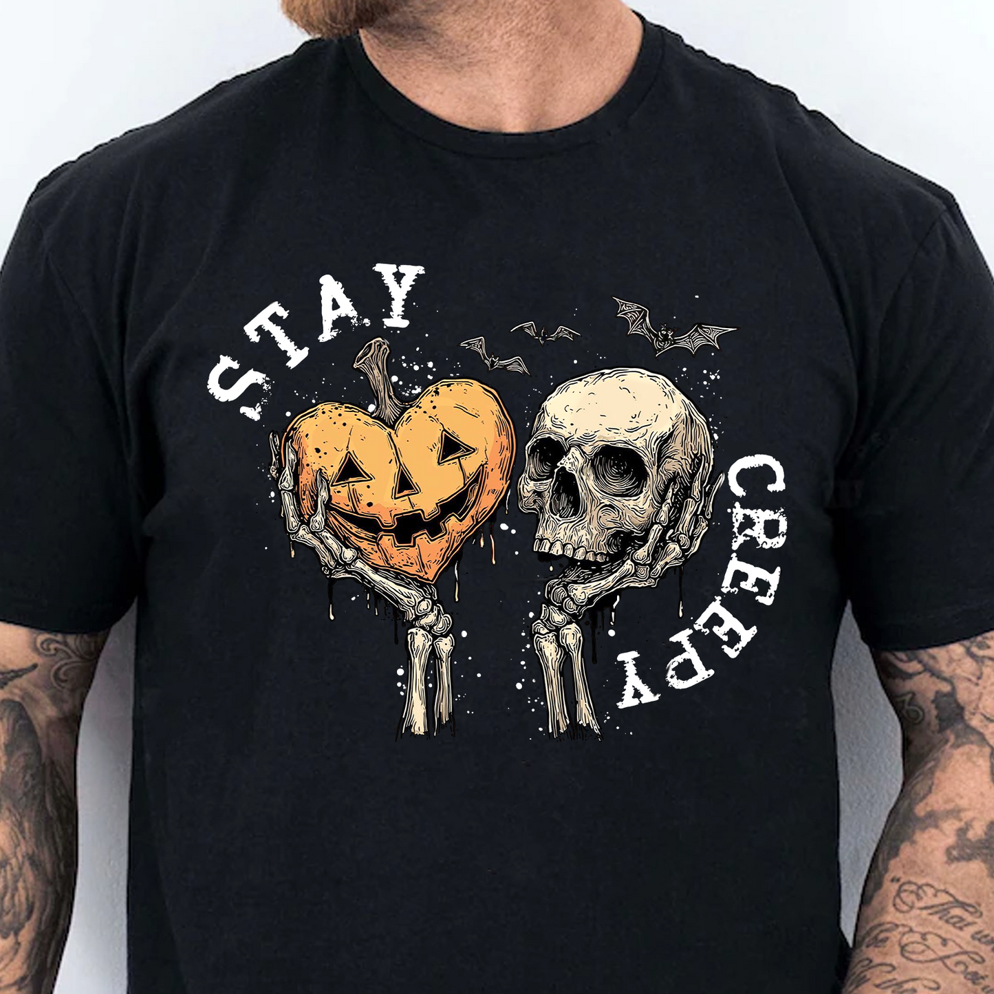Funny Stay Creepy Dark Sweater | Cute Skeleton Hands Sweatshirt | Halloween Gift for Men & Women 685617