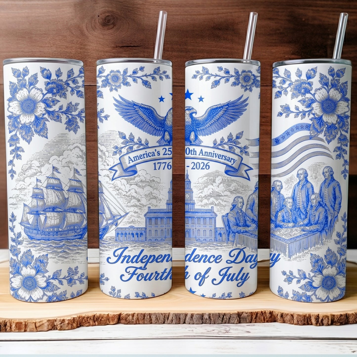 Personalized 250 Years Anniversary Tumbler | Patriotic Semiquincentennial 1776-2026 Skinny Tumbler 685035