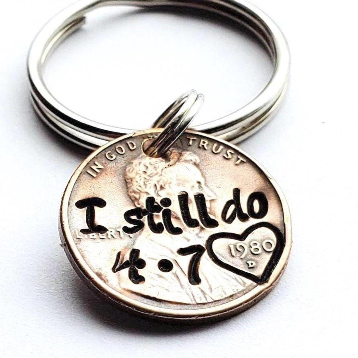 Personalized I Still Do Penny Keychain, Custom Name & Date Keychain, Gift For Couples 686681 WFD