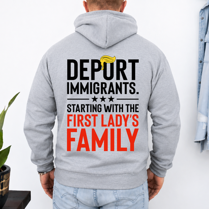 Funny Anti Trump "Deport Immigrants" Political Satire Backside Bright Shirt, Funny Quote Tee 685742