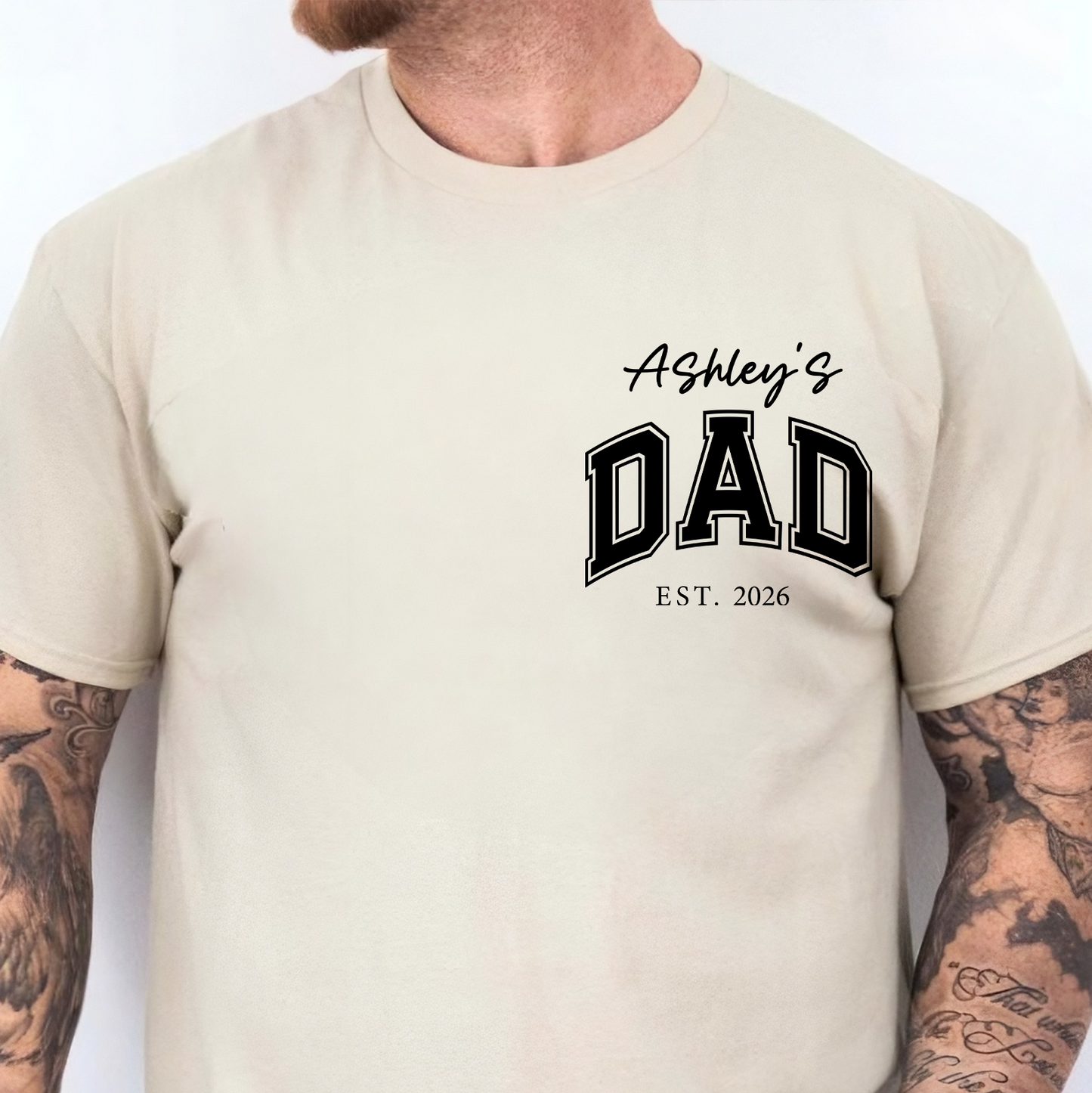 Personalized Dad Bright Shirt With Kid Name, Family Pocket T-Shirt, Father’s Day Gift, Gift For Dad 684978