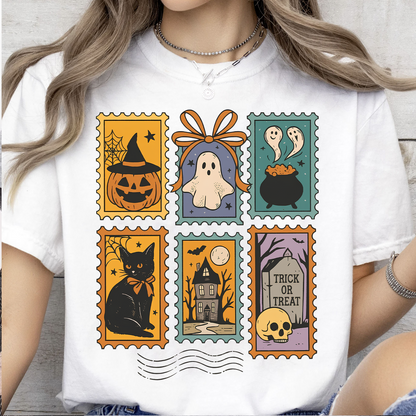 Halloween Cute Ghost Pumpkin Cat Shirt, Retro Ghost And Cat Tee, Halloween Spooky Gift 685835