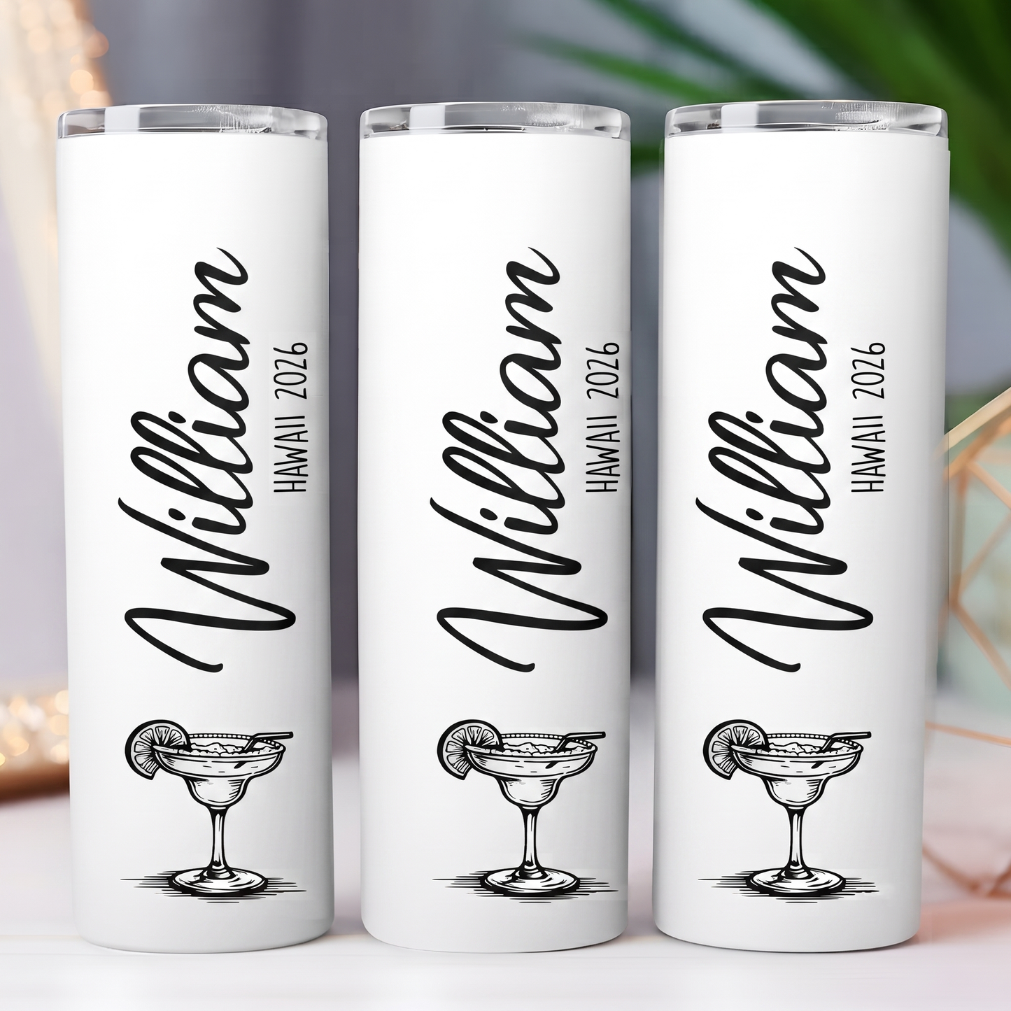 Personalized Summer Beach Trip Tumbler | Custom Name Pool & Cruise Skinny Tumbler 685517