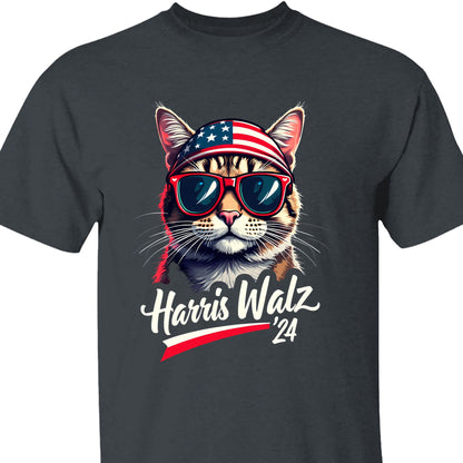 Cat Harris Walz 2024 Shirt | Kamala Harris 2024 Shirt | Democrat Shirt Dark T1400 - KH2