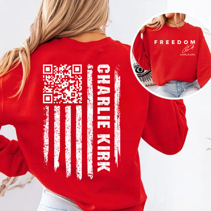 QR Code Charlie Kirk Red Shirt | Red Freedom Shirt | We Wear Red Charlie Kirk Birthday October 14 Front & Back Shirt 683100