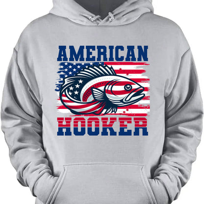 American Hooker Shirt | 4th Of July T-Shirt | Retro Hooker Tee | Patriotic Fishing Shirt | Independence Day Tee 682320