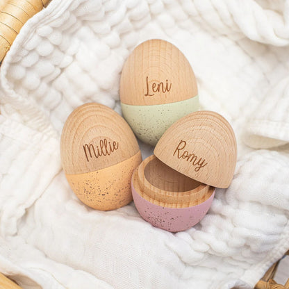 Personalized Wooden Easter Egg | Custom Speckled Beech Wood Fillable Egg | Custom Easter Gift 684465