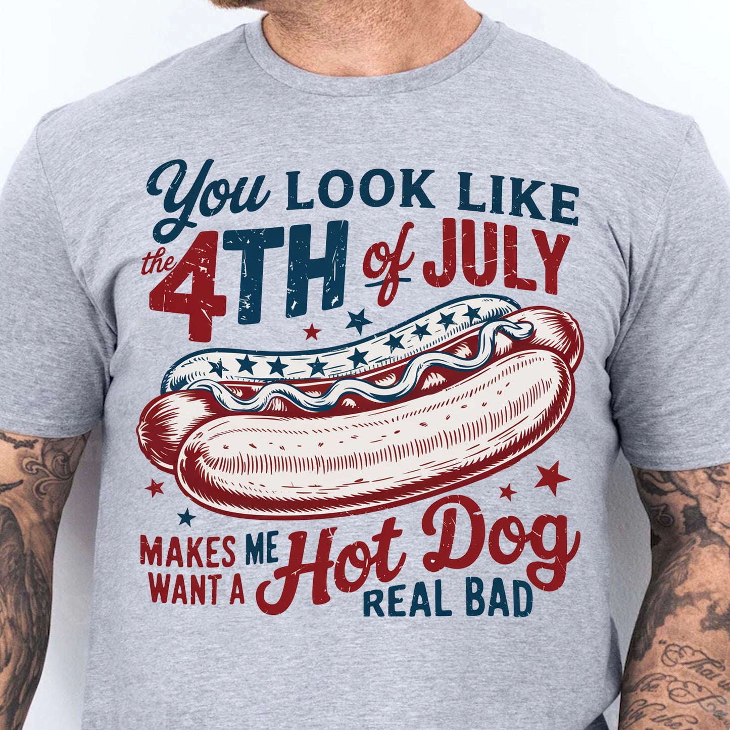 You Look Like The 4th Of July Shirt | Retro America Hot Dog T-Shirt | Fourth of July Shirt | Independence Day Tee 682306