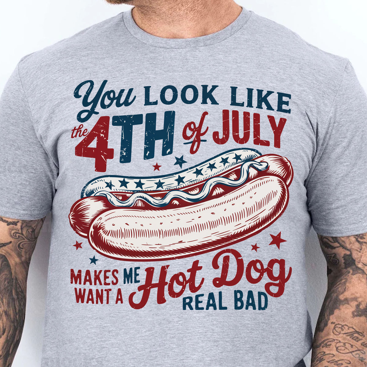 You Look Like The 4th Of July Shirt | Retro America Hot Dog T-Shirt | Fourth of July Shirt | Independence Day Tee 682306