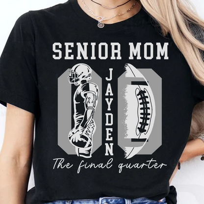 Custom Name And Number Senior Dad & Mom 2027 Shirt, Personalized Game Day Tee, Senior Football Parents Gift 685797