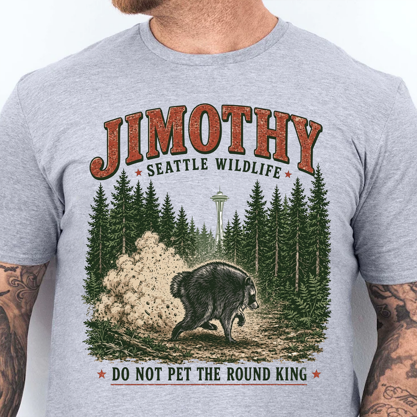Jimothy Raccoon Seattle Wildlife Shirt, Funny Round King Tee, Vintage Pacific Northwest Wildlife Gift 685683