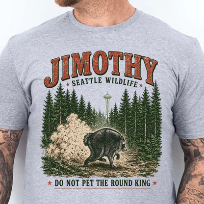 Jimothy Raccoon Seattle Wildlife Shirt, Funny Round King Tee, Vintage Pacific Northwest Wildlife Gift 685683