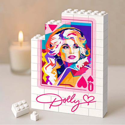 Queen Of Hearts Dolly Parton Memorial Building Blocks, Retro Country Legend Keepsake 686163