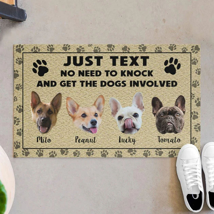 No Need To Knock Dogs Personalized Custom Photo Dogs Doormats C570